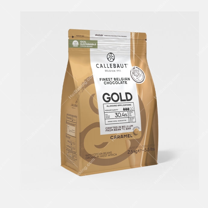 Callebaut Gold White Couverture with Caramel 30.4% - Image 3