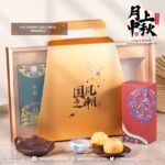 6'S Trendy Gold Mooncake Box with Handle