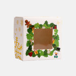 6x6x3IN Christmas Holly White Craft Box 10pcs