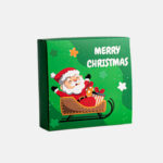 12x12x4.4cm Joy Santa (Green) Gift Box 10PCS