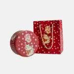 5.4x2.8IN Lucky Cat Round Cookies Tin & Bag