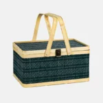Rect Bamboo Basket w Handle Medium (Green) 32x22x16.5CM