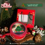 5.4x2.8in Xmas Tree Window Tin & Bag