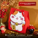 CNY Fortune Cat Ribbon Handbox (19x10x22CM)