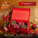 Rect Brocade Box - RED 'LI' (26x14.5CM)